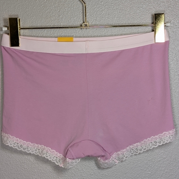 NWT Auden Cotton Blend Lace Trim Boyshort - Size M Pink Lavender - Picture 4 of 5